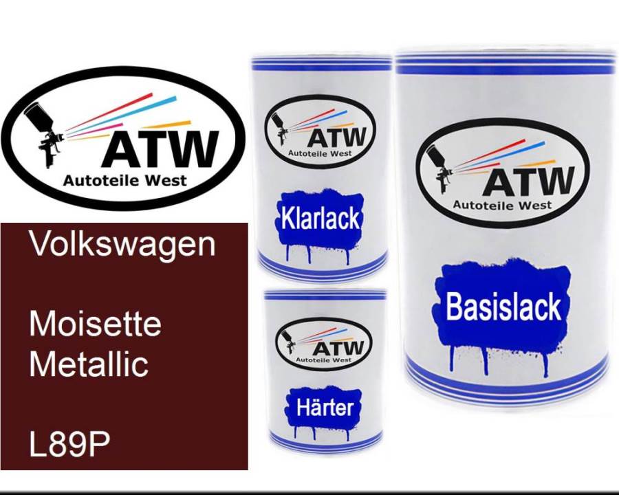 Volkswagen, Moisette Metallic, L89P: 500ml Lackdose + 500ml Klarlack + 250ml Härter - Set, von ATW Autoteile West.